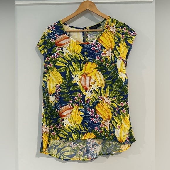 RACHEL RACHEL ROY - Tropical Hi-Lo Floral Blouse Medium‎ - Picture 1 of 8
